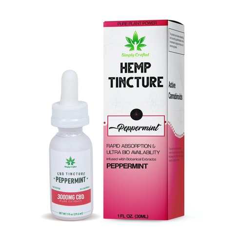3000mg CBD Peppermint Tincture 30 servings (100MG CBD per 1mL dose). Lab Tested | Organic | Made in USA